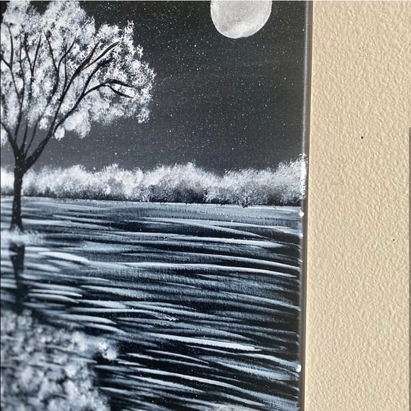 Black & white landscape painting - Picture 2 of 3